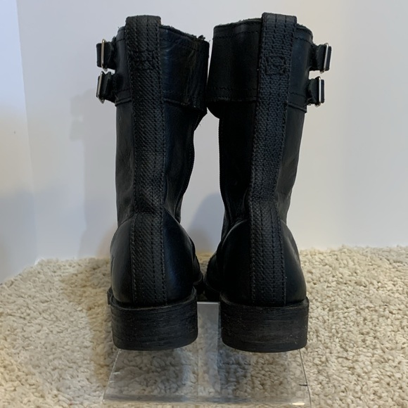 Black moto boot Frye combat lace up - Picture 12 of 16